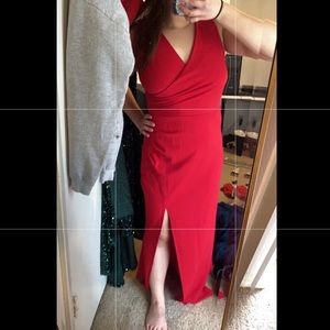 NWOT Long Red Dress with Slit